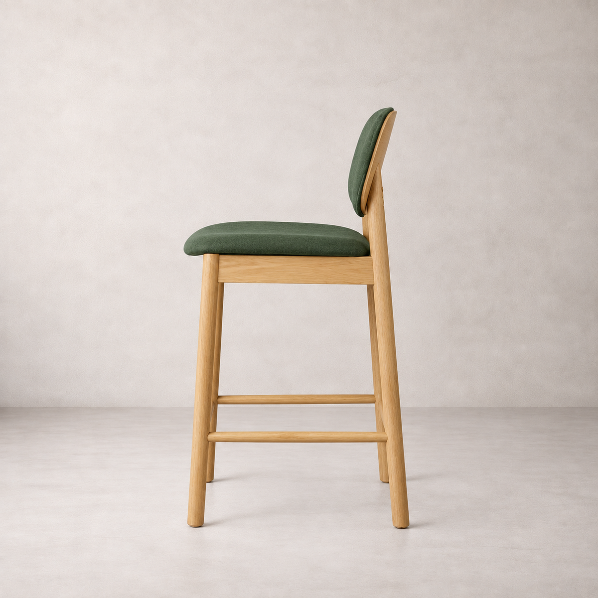 Ivy Solid Wood Counter Stool - Natural Oak and Moss Green