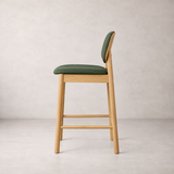 Ivy Solid Wood Counter Stool - Natural Oak and Moss Green