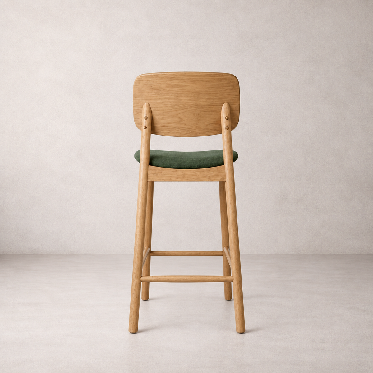 Ivy Solid Wood Counter Stool - Natural Oak and Moss Green