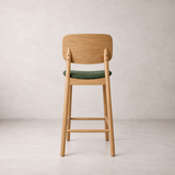 Ivy Solid Wood Counter Stool - Natural Oak and Moss Green