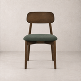Landon Solid Wood Dining Chair - Walnut and Moss Green