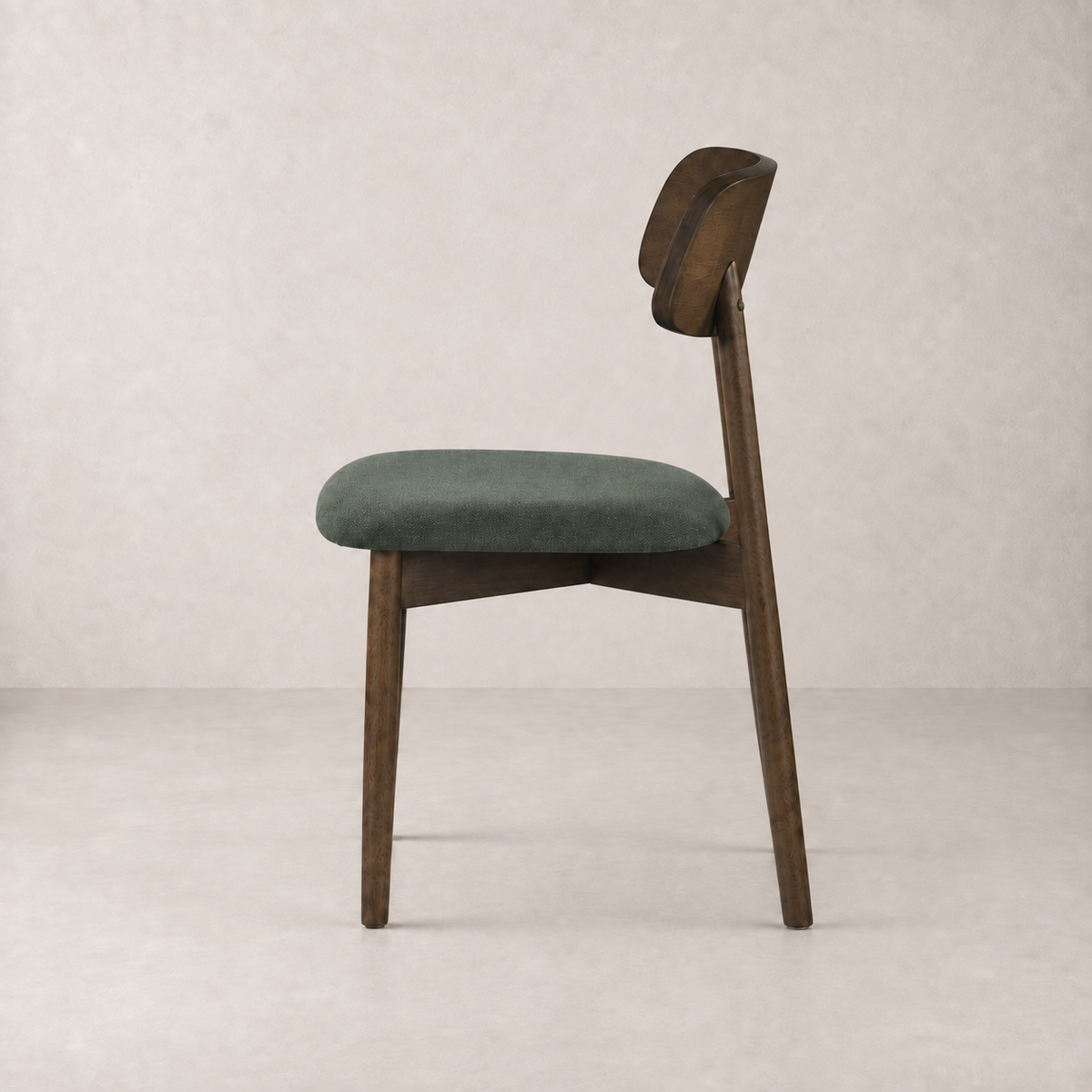 Landon Solid Wood Dining Chair - Walnut and Moss Green