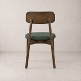 Landon Solid Wood Dining Chair - Walnut and Moss Green