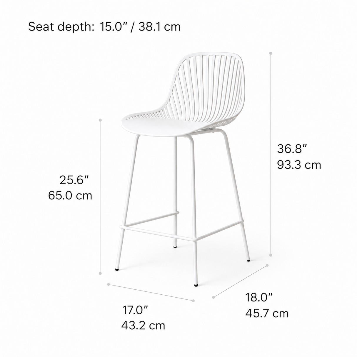 Tabouret de bar Pearl – Blanc nordique