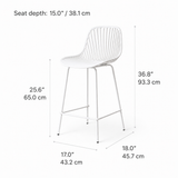 Tabouret de bar Pearl – Blanc nordique