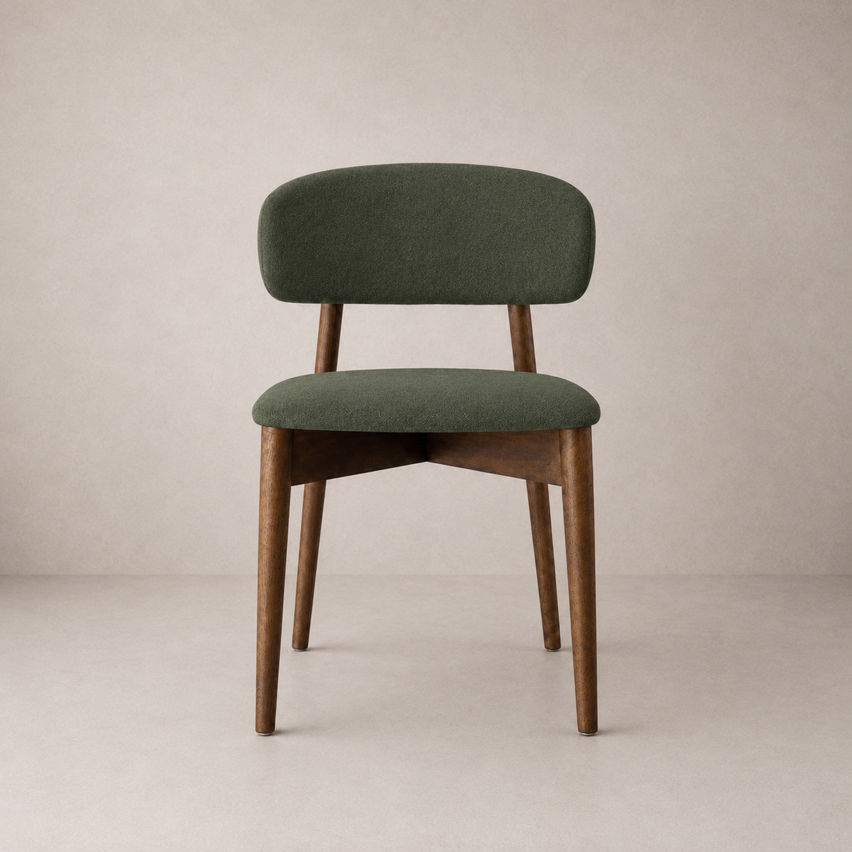 Blush Solid Wood Dining Chair - Walnut and Moss Green