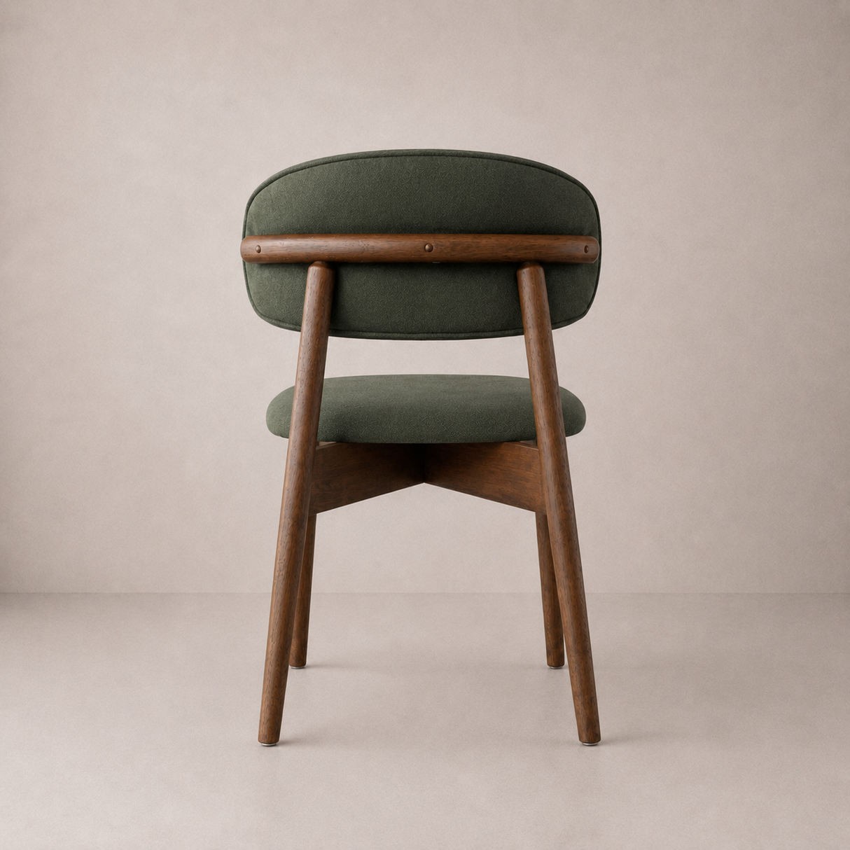 Blush Solid Wood Dining Chair - Walnut and Moss Green