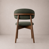Blush Solid Wood Dining Chair - Walnut and Moss Green