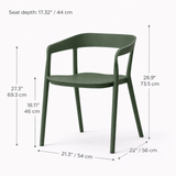 Ridge Stackable Dining Armchair - Juniper Green