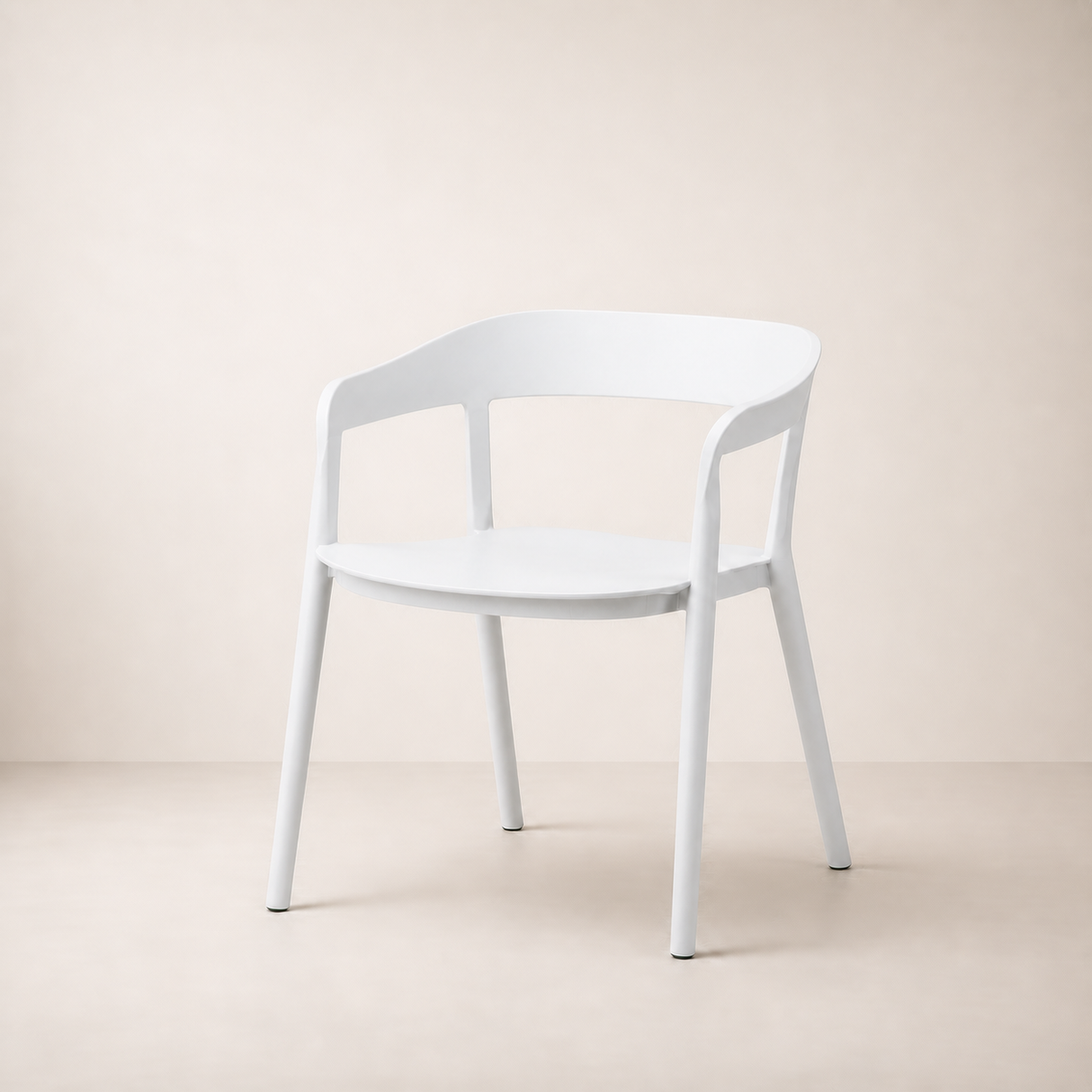 Ridge Stackable Dining Armchair - Nordic White