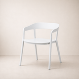 Ridge Stackable Dining Armchair - Nordic White