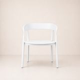 Ridge Stackable Dining Armchair - Nordic White