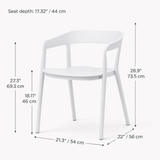 Ridge Stackable Dining Armchair - Nordic White