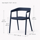 Ridge Stackable Dining Armchair - Midnight Blue