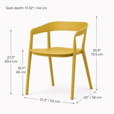 Ridge Stackable Dining Armchair - Ochre Yellow