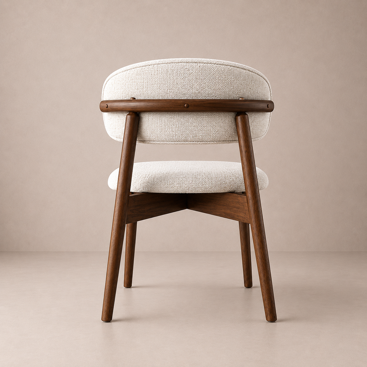 Blush Solid Wood Dining Chair - Walnut and Heathered Ivory