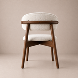 Blush Solid Wood Dining Chair - Walnut and Heathered Ivory