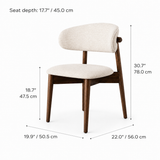 Blush Solid Wood Dining Chair - Walnut and Heathered Ivory