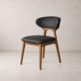 Samantha Solid Wood Dining Chair - Smoked Oak and Black