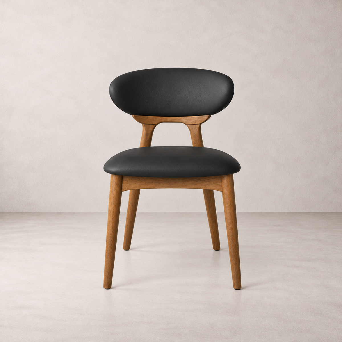 Samantha Solid Wood Dining Chair - Smoked Oak and Black