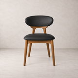 Samantha Solid Wood Dining Chair - Smoked Oak and Black