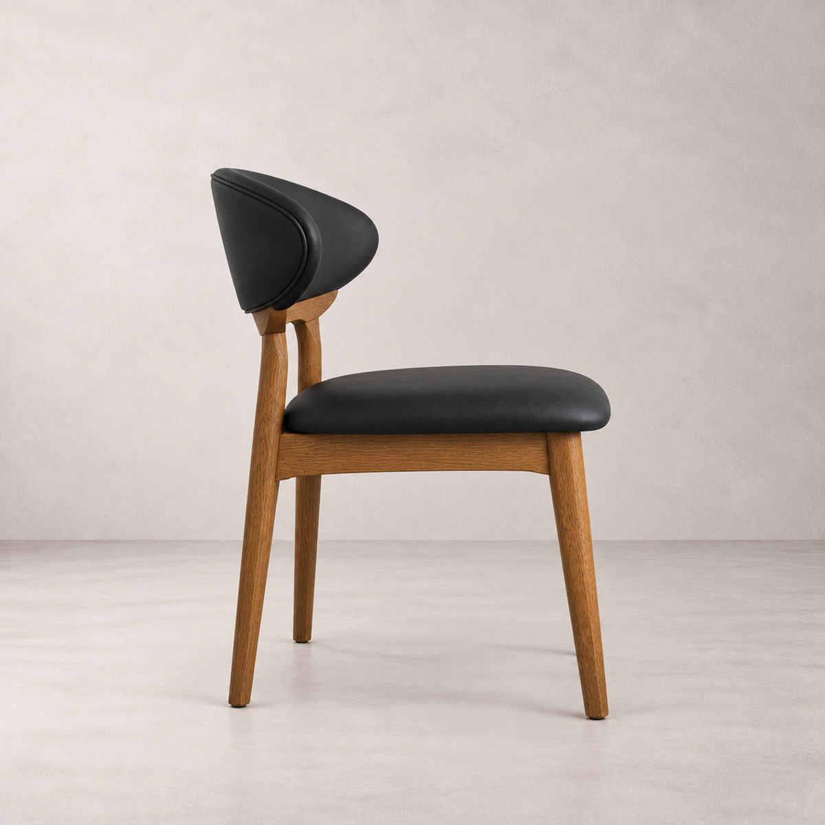 Samantha Solid Wood Dining Chair - Smoked Oak and Black