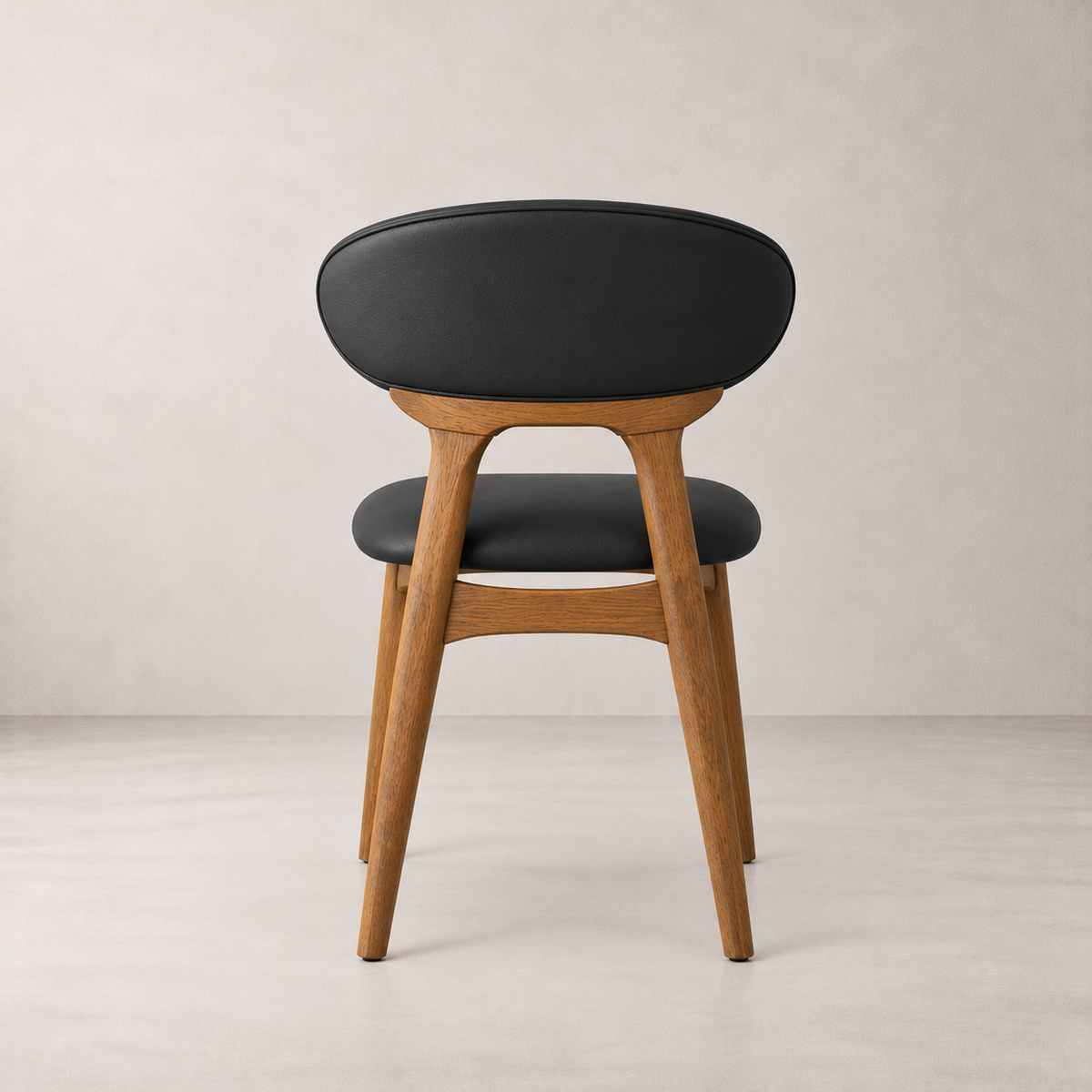 Samantha Solid Wood Dining Chair - Smoked Oak and Black