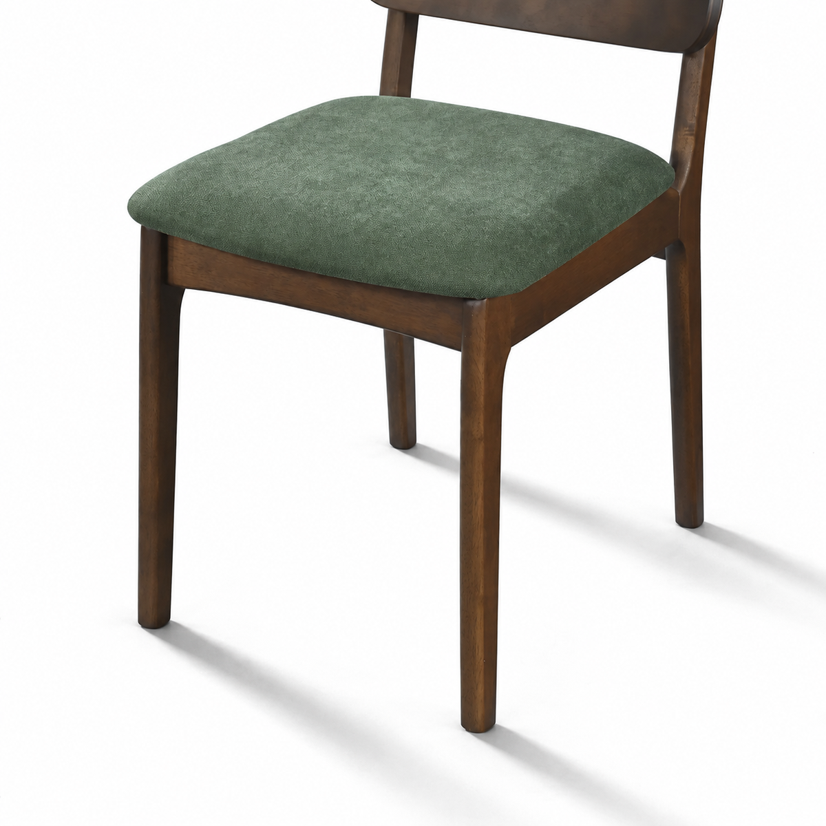 Theo Solid Wood Dining Chair - Walnut and Moss Green