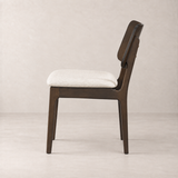 Theo Solid Wood Dining Chair - Walnut and Heathered Ivory