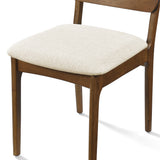 Chaise de salle à manger Theo en bois massif – Chêne fumé et ivoire chiné