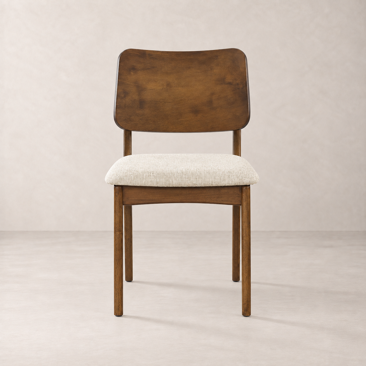 Chaise de salle à manger Theo en bois massif – Chêne fumé et ivoire chiné