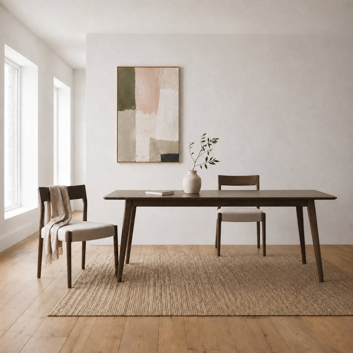 Table de salle à manger Oslo en bois massif de 78,7 po – Noyer