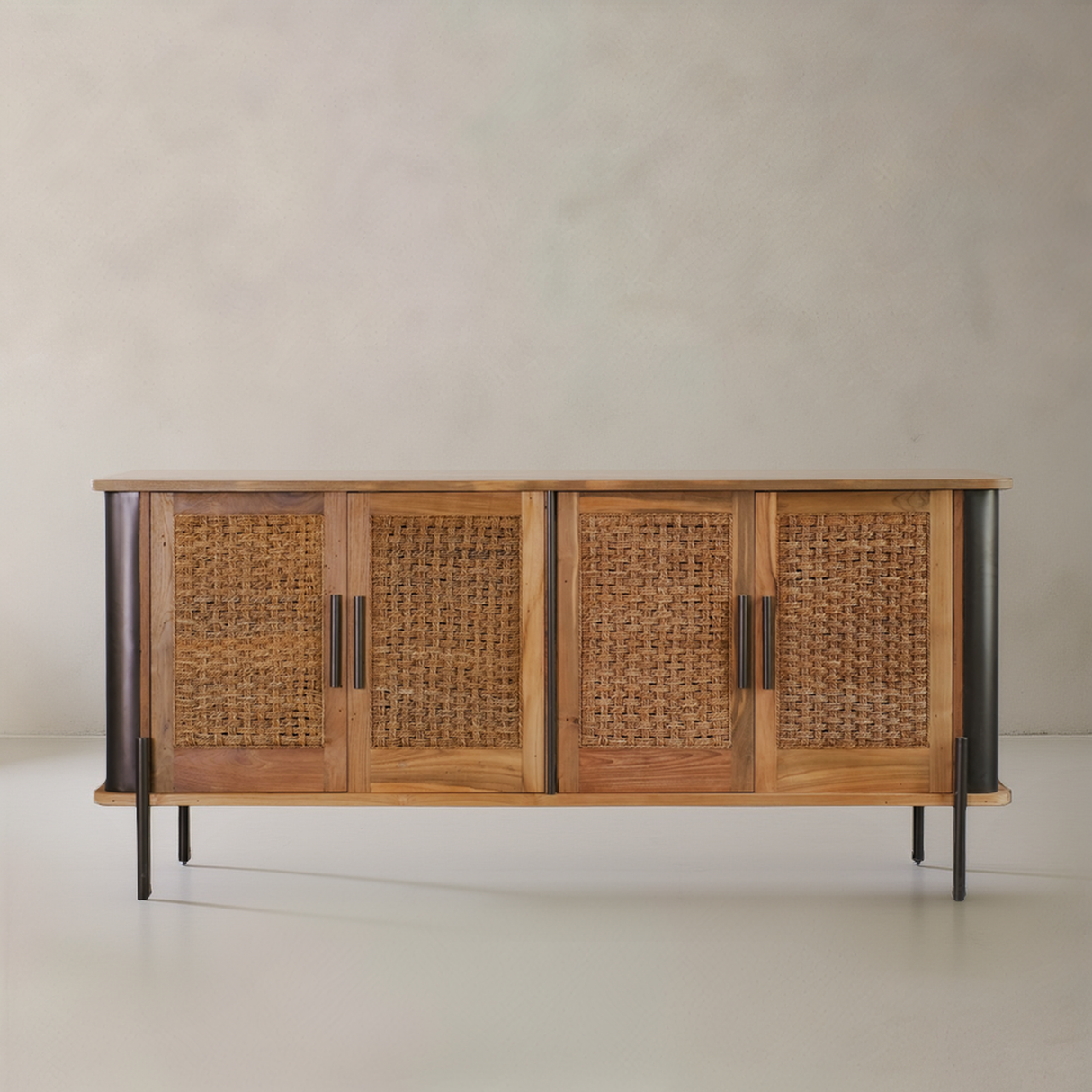 BROOKLYN Solid Teak Sideboard, Natural, 170cm