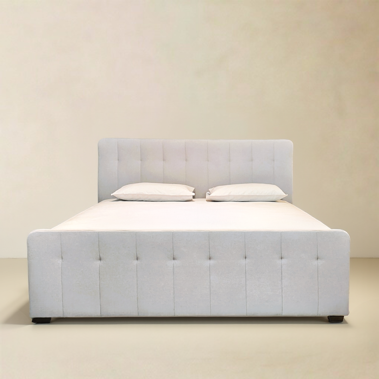 HAMILTON King Fabric Bed with Storage, Grey