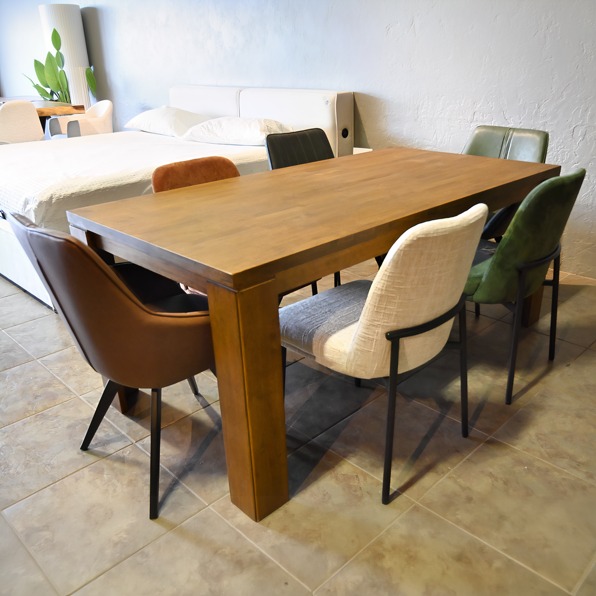 VIENNA Solid Wood Dining Table, Walnut, 63"