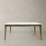 VERSAILLES Extendable Dining Table, White Marble, 70.9" - 86.6"