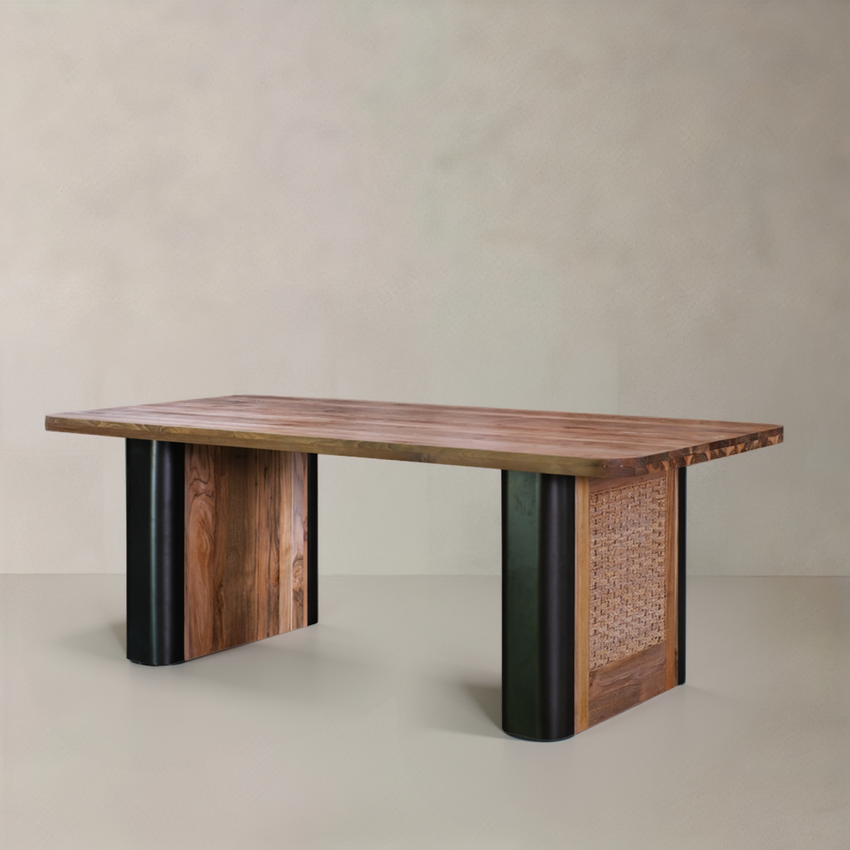 BROOKLYN Solid Teak Dining Table, Natural, 220cm