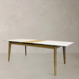 VERSAILLES Extendable Dining Table, White Marble, 70.9" - 86.6"