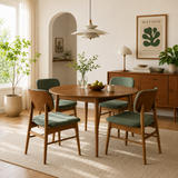 Ivy Solid Wood Dining Chair - Smoked Oak and Moss Green