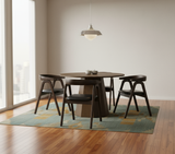 SIDNEY Wood Dining Table, Walnut, 100cm