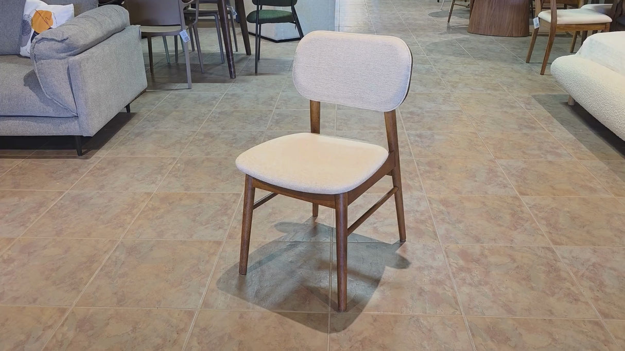 Ivy Solid Wood Dining Chair - Smoked Oak and Heathered Ivory