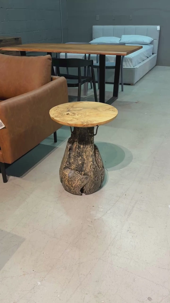 MONROE Solid Teak Side Table, Natural, 45cm