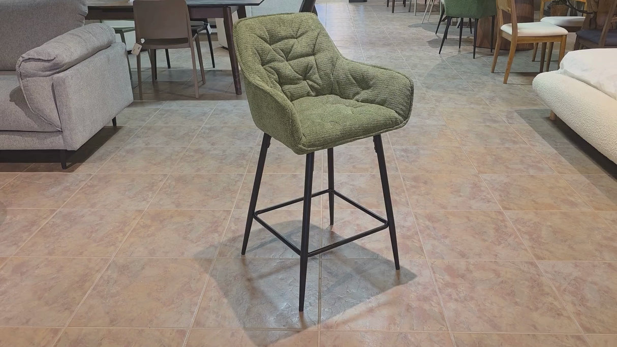 Alba Fabric Counter Stool - Green