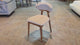 Samantha Solid Wood Dining Chair - Smoked Oak and Soft Sand Beige