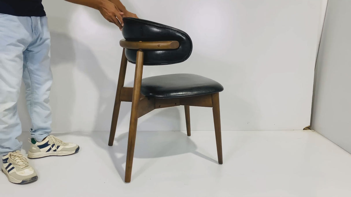 Blush Solid Wood Dining Chair - Walnut and Black