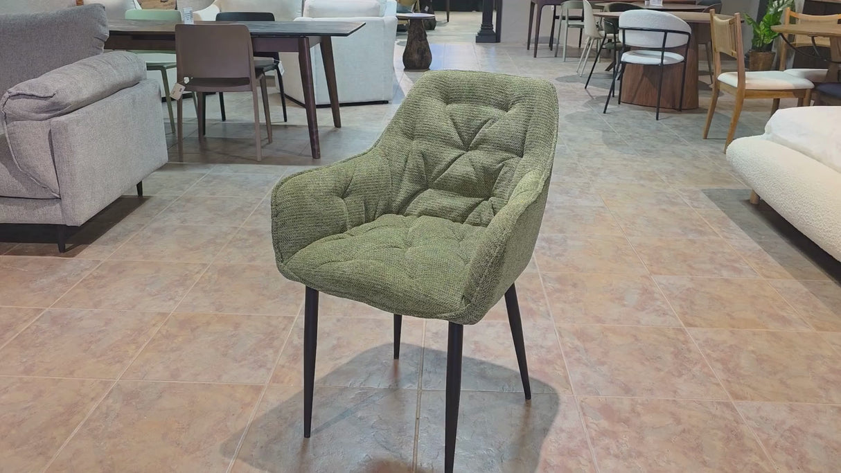 Alba Fabric Dining Chair - Green