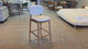 Tabouret de comptoir en bois massif Ivy - Chêne fumé et Ivoire chiné
