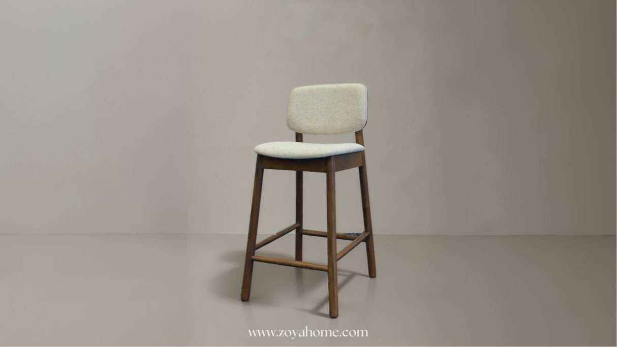 Ivy Solid Wood Counter Stool - Natural Oak and Heathered Ivory