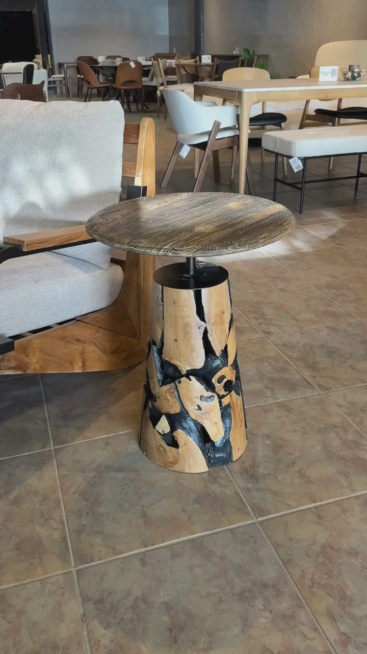 TIERRA Solid Teak Side Table, Natural