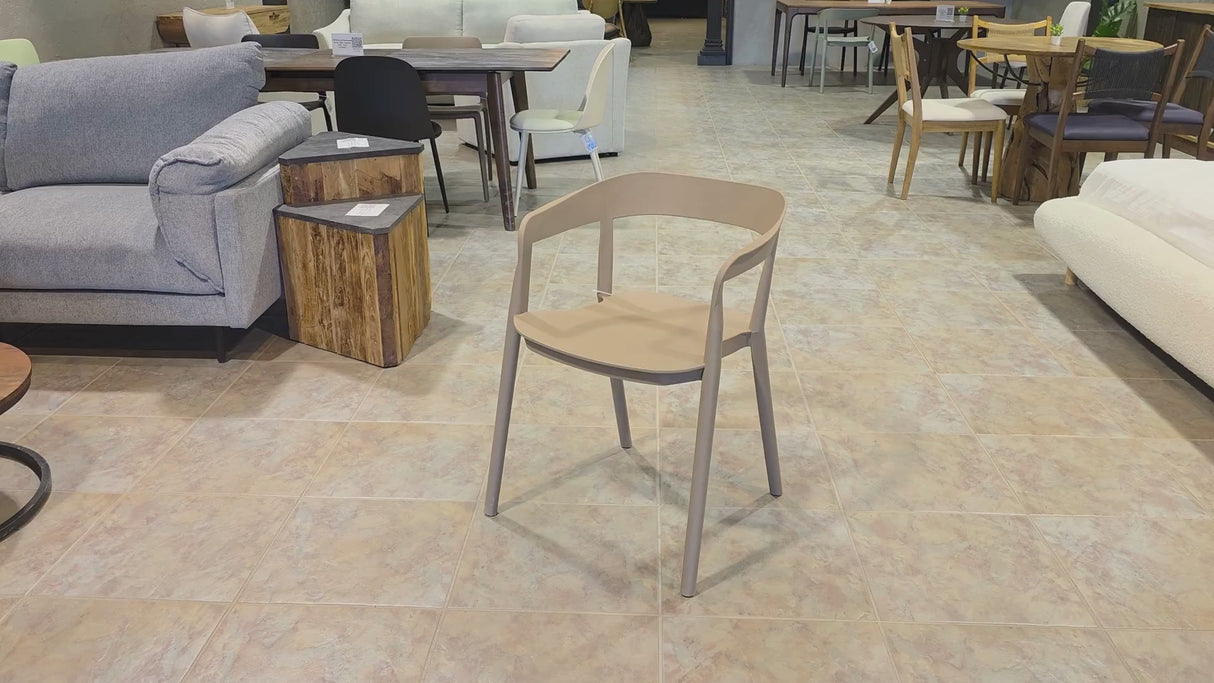 Ridge Stackable Dining Armchair - Brown